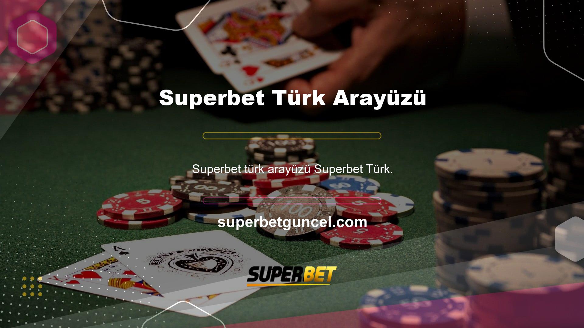 Web sitesine ilk girdiğinizde, sistem sizi IP adresinize göre tanır ve Superbet dil tercihini otomatik olarak algılar
